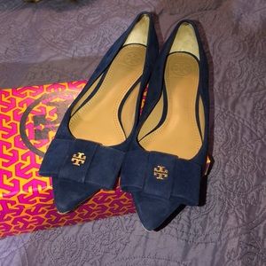 Karina Navy Ballet Flat - Suede